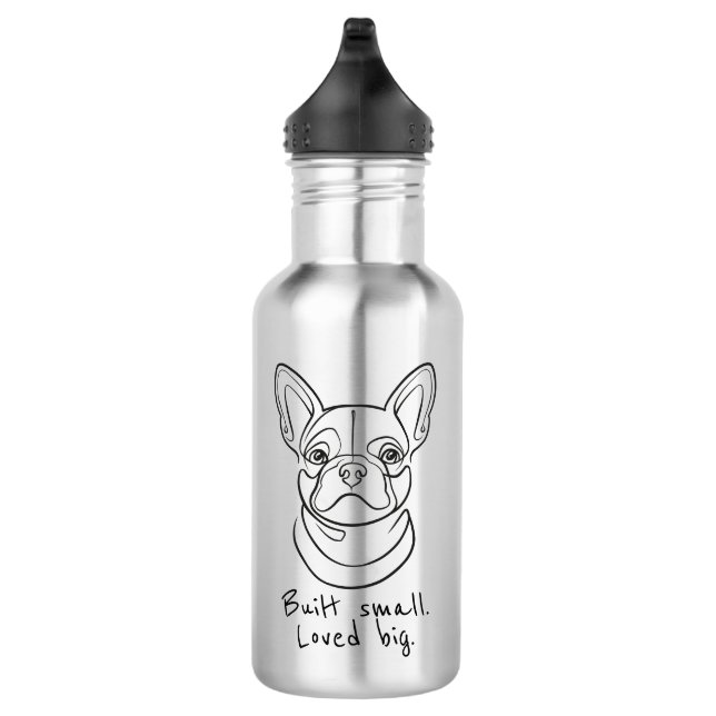 Garrafa Arte de Linha do Bulldog Francês. Construído Peque (Direita)