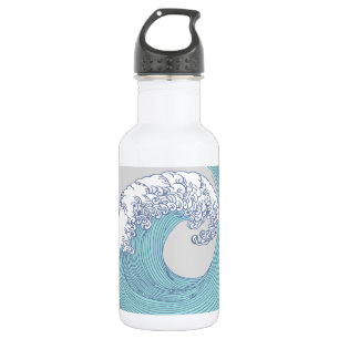 Garrafa Arte de onda de surf Ukiyo-e japonês vintage Costa