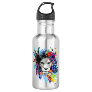 Garrafa Arte desenhando poster pintando o leão