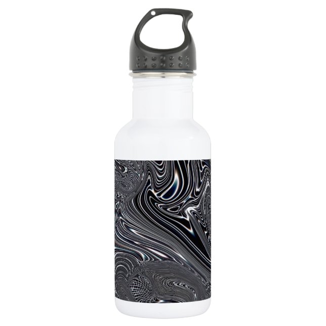 Garrafa Arte digital Abstrato a preto e branco (Frente)