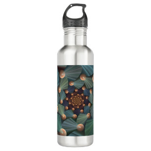 Garrafa Arte Fractal abstrato com Azul De Chapa Marrom Pro