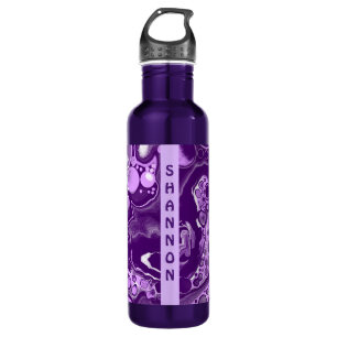 Garrafa Arte Marble Personalizada Roxa