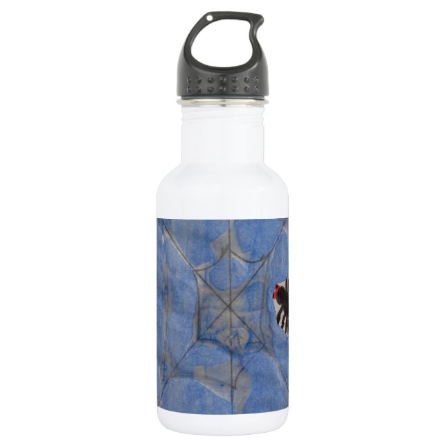 Garrafa Arte por Crianças, Aranha com teia, desenho (Frente)