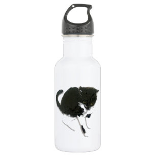 Garrafa Arte preto e branco do gato