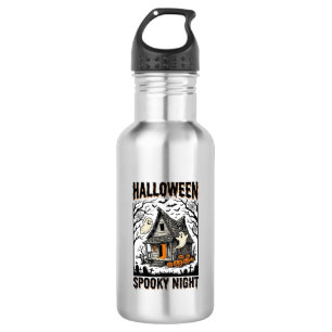 Garrafa Arte Vintage de Cabine Assombrada de Halloween Noi
