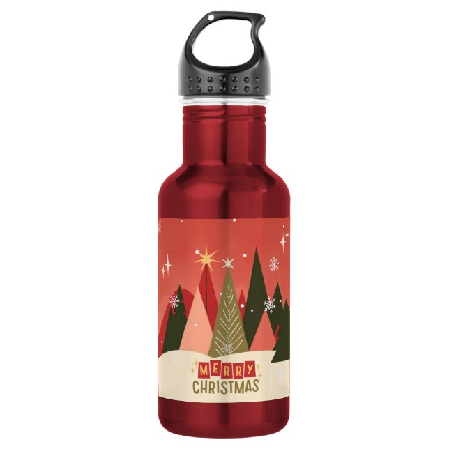 Garrafa Árvore de Natal Retrô/Vintage Alegre (Frente)