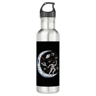 Garrafa Astronauta Voando uma Pipa na Lua