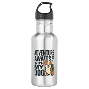 Garrafa Aventura Espera Com Meu Cachorro Design de Caminha