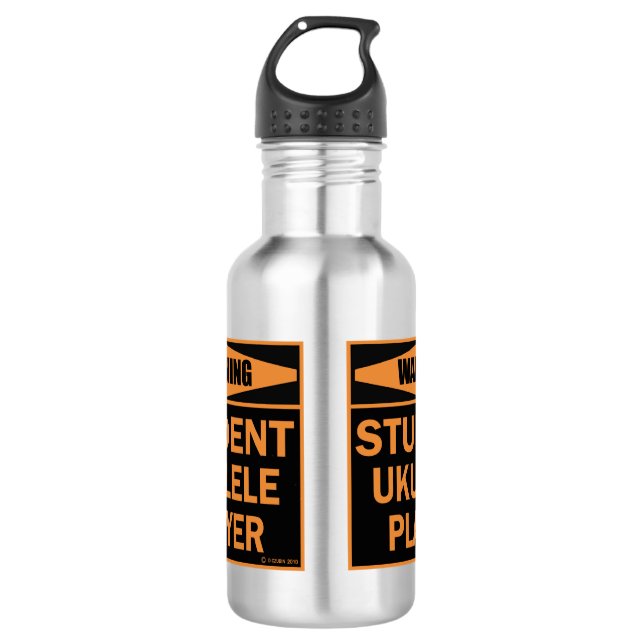 Garrafa Aviso! Jogador Ukulele estudante! (Frente)