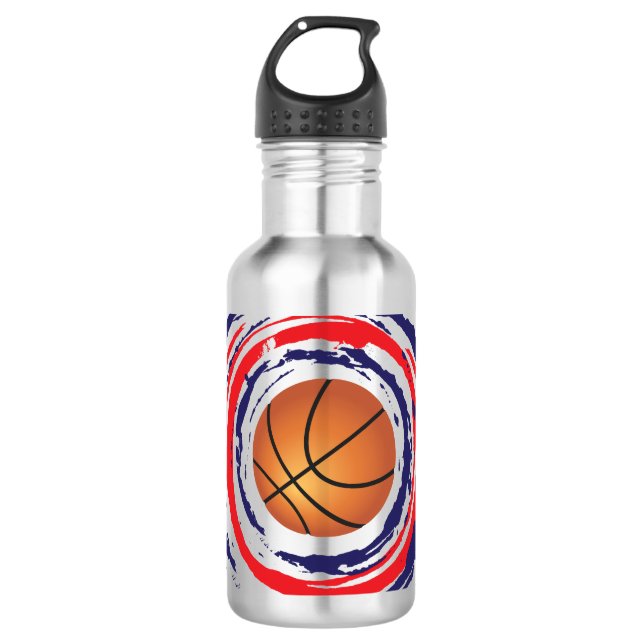 Garrafa Azul do basquetebol e branco vermelhos (Frente)