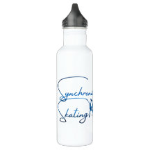 Azul-garrafa de água de patinação sincronizada