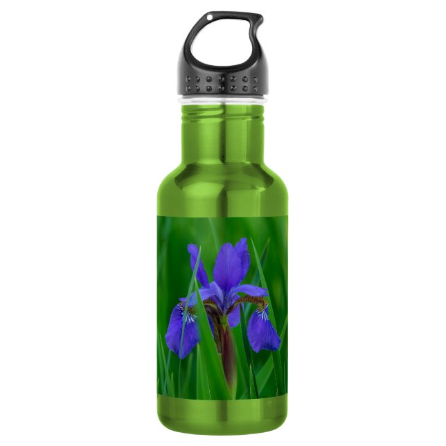 Garrafa Azul Holandês Entre Folhas De Água De Aço Inoxidáv (Frente)