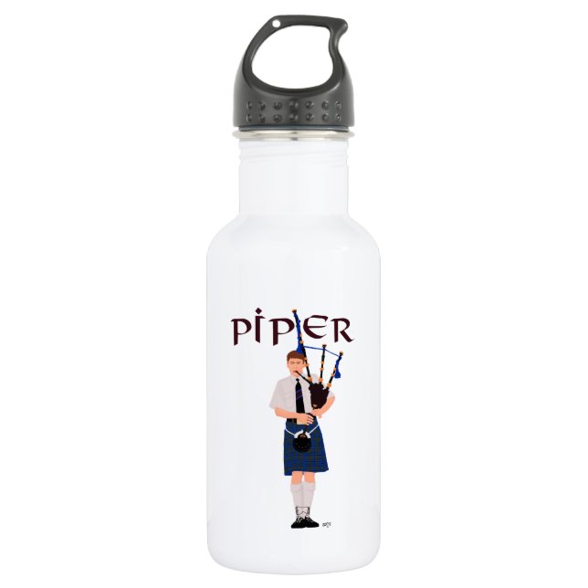 Garrafa Bagpiper - Kilt Azul (Frente)