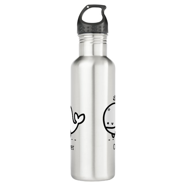 Garrafa Baleia-Bebê Adorável - Arte da Criatura do Mar de  (Frente)