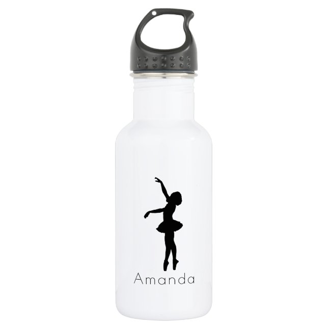 Garrafa Ballerina Black Silhouette Personalizado (Frente)