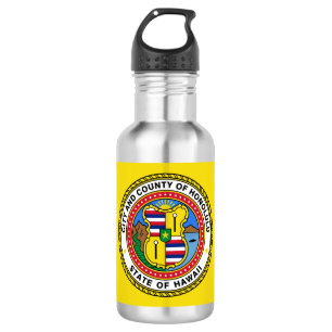 Garrafa Bandeira da cidade de Honolulu, Havaí Stainless St