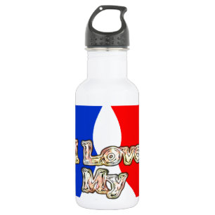 Garrafa Bandeira francesa Hakuna Matata Eu adoro a imagem 