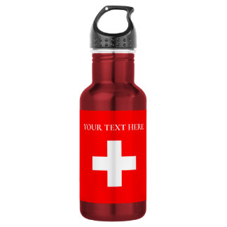 Garrafa Bandeira personalizada da Suíça Schweiz Suíça Euro