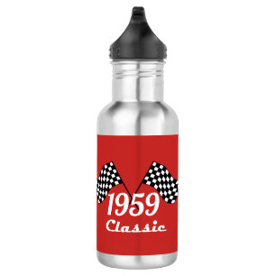 Garrafa Bandeira Xadrez Preta e Branca Clássica Retro 1959