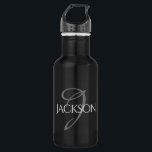 Garrafa Bar Personalizado | Monograma clássico simples Nom<br><div class="desc">Moderno. Simples. Clássico. Única. Personalizado. Excelente para aniversários,  chás de panela,  casamentos ou todos os dias. #Zazzle #zazzlemade #rebelde #comprando #na moda #moçonista #inesquecível #giftsforlife #todos daygiftideas #TagsForLikes #instagood #photoofday #WelcomeToFharrynland</div>