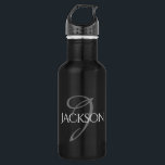 Garrafa Bar Personalizado | Monograma clássico simples Nom<br><div class="desc">Moderno. Simples. Clássico. Única. Personalizado. Excelente para aniversários, chás de panela, casamentos ou todos os dias. #Zazzle #zazzlemade #rebelde #comprando #na moda #moçonista #inesquecível #giftsforlife #todos daygiftideas #TagsForLikes #instagood #photoofday #WelcomeToFharrynland</div>