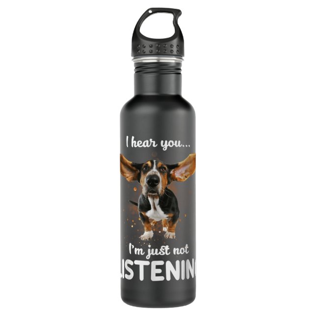 Garrafa Basset Hound, ouço você não escutar (Frente)