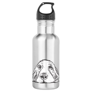 Garrafa basset hound preto branco simples olhos de cachorr