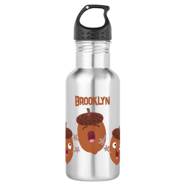 Garrafa Belas bolotas felizes cantando cartoon para crianç (Frente)