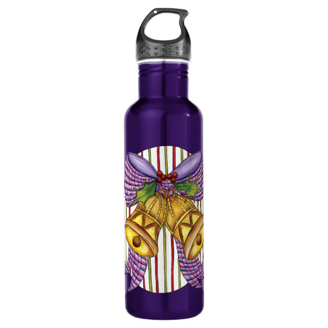 Garrafa Belinhos bonitos de natal com fita e Arco (Frente)