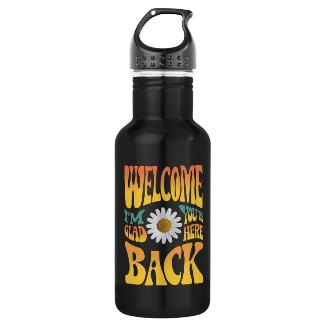 Garrafa Bem-vindo de volta, estou feliz que você esteja aq (Frente)