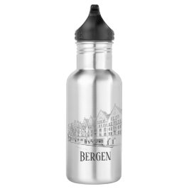 Garrafa Bergen Norway Streetscape Linda Linha Desenho