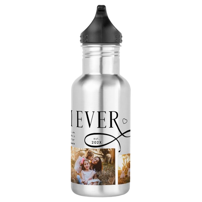 Garrafa Best Mom Ever 3 Photos Heart Mothers Day Gifts (Direita)