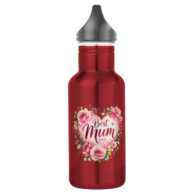 Garrafa Best Mum Aquarell Blumenherz Design (Esquerda)