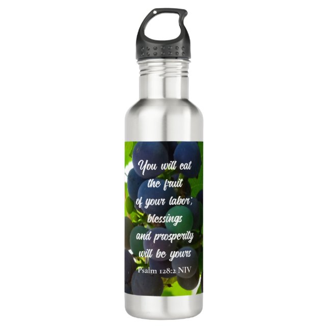 Garrafa Bíblia Inspiracional Verse Beneficia Uvas Roxas (Frente)