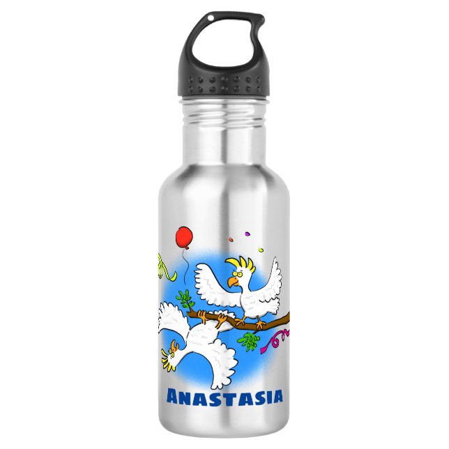 Garrafa Bicatuta de pássaros engraçados (Frente)