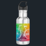 Garrafa Bicicleta Brilhante Colorida Brilhante Personaliza<br><div class="desc">Bela garrafa de água personalizada de arte multicolorida de bicicleta.</div>