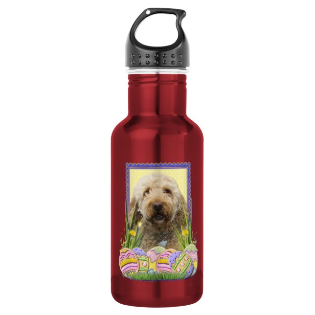 Garrafa Biscoitos do ovo da páscoa - GoldenDoodle (Frente)