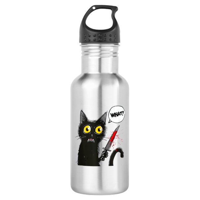 Garrafa Black Cat Halloween Costume Witchcraft Spy Web (Frente)