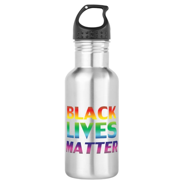 Garrafa Black Lives Matter arco-íris moderno lgbt (Frente)