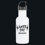 Garrafa Black Super Dad Lightning Bolt Rock'n Roll Script<br><div class="desc">Gift the Super Dad in your life the appropriate shirt for his super talents. Super Dad design with trendy black typography and lightning bolt.</div>