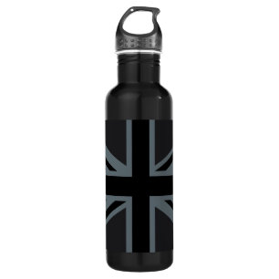 Garrafa Black Union Jack British Flag Design Personalize-o