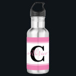 Garrafa Bloco de cores personalizado<br><div class="desc">Personalize este design fofo de bloco de cores com seus favoritos ou cores da escola,  edite letra,  edite nome (entre os blocos ou você perde o floreio extra).</div>