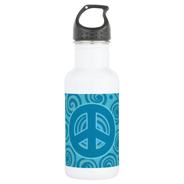 Garrafa Blue Peace Sign Design (Frente)