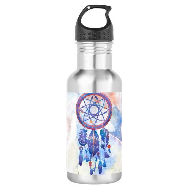 Garrafa Blue Watercolor Dreamcatcher Modern Boho Stainers (Frente)