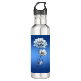 Garrafa Blue Watercolor Flowers Water Bottle