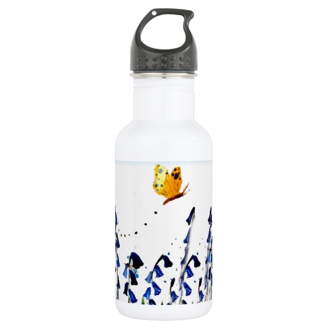 Garrafa Bluebells Butterfly Primavera Floral (Frente)