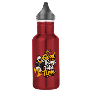 Garrafa Boas Coisas Levam Tempo Camiseta Funny Cool Duck D