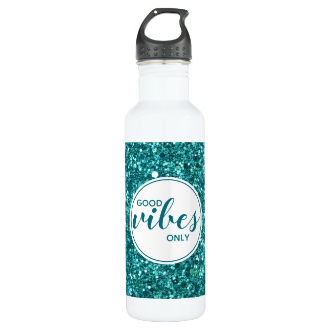 Garrafa Boas Víblias Apenas Citam Typografia Turquoise Bli (Frente)