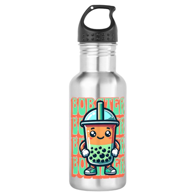 Garrafa Boba Bubble Tea Kawaii Cute Cartoon (Frente)
