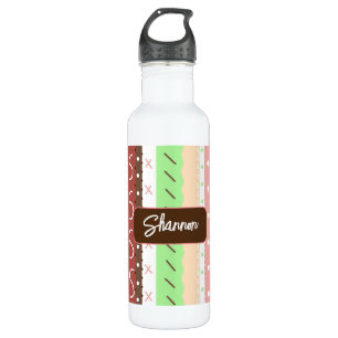 Garrafa Boho Brown, Borgonha, Verde e Mauve Whimsical